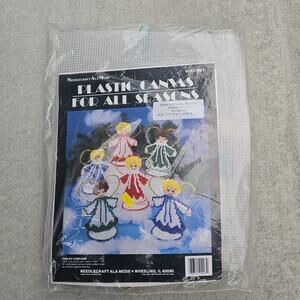 New Vintage 1992 Needlecraft Ala Mode Angels Plastic Canvas 10 Piece Special